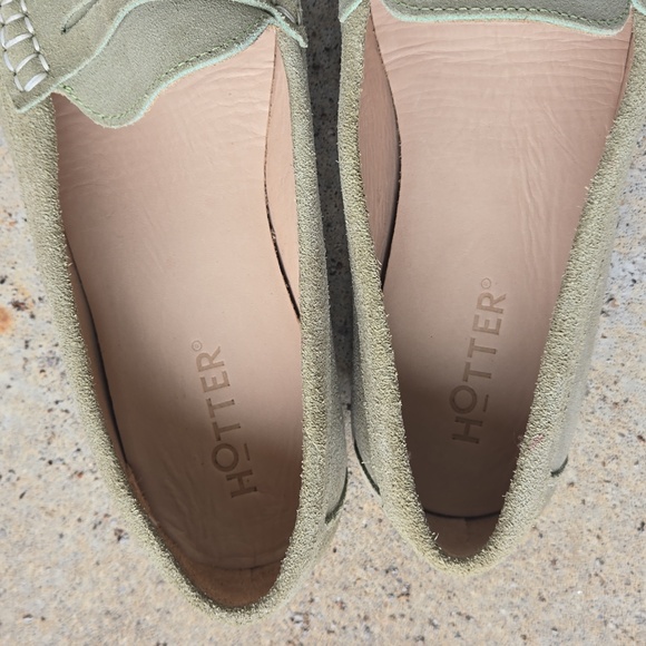 Hotter Drift Suede Light Green Loafers - Picture 4 of 12
